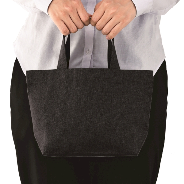 スフィア・リサイクルコットンランチトートバッグ(マチ付)(ブラック)の商品画像2枚目