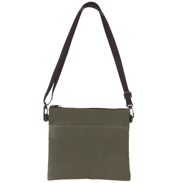 デイタフ・テントクロスポケット付きサコッシュ(撥水加工)(カーキ)の商品画像4枚目