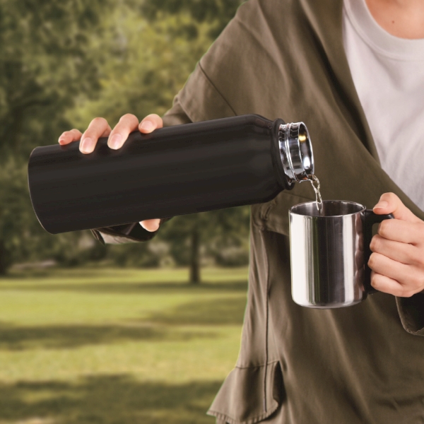 トゥーリフラスク・真空二重ステンレスボトル1L(ハンドル付き)(ブラック)の商品画像2枚目