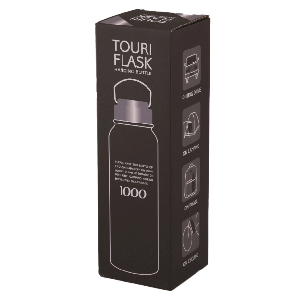 トゥーリフラスク・真空二重ステンレスボトル1L(ハンドル付き)(ブラック)の商品画像4枚目