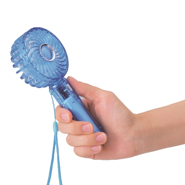 クリアハンディファン(ストラップ付き)(クリアブルー)の商品画像2枚目