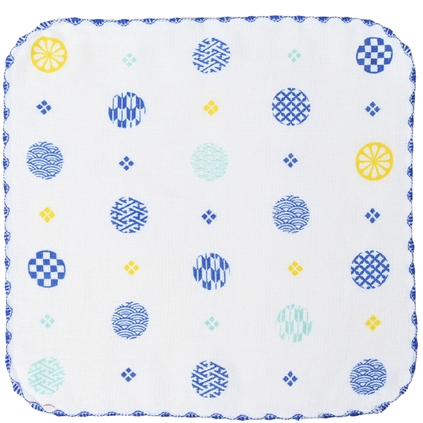 「ほんの気持ち」丸小紋ガーゼタオルハンカチ：25B2834 【アレンジタオル】の商品画像3枚目