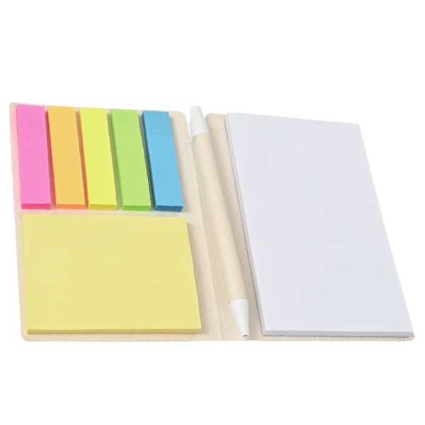 〈牛乳パック再利用〉手帳型ふせんセット（ボールペン付）：25B4632の商品画像2枚目