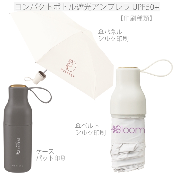コンパクトボトル遮光アンブレラUPF50+：オフホワイトの商品画像2枚目