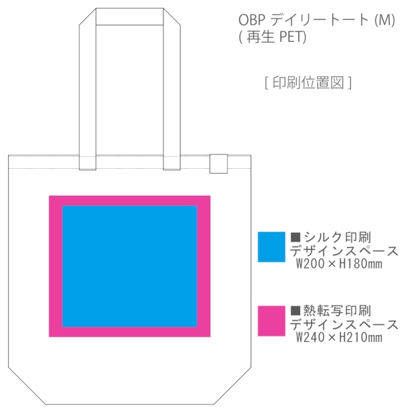 OBPデイリートート(M)(再生PET)：ネイビーの商品画像3枚目