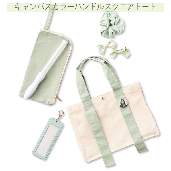 キャンバスカラーハンドルスクエアトート：スモークピンクの商品画像8枚目