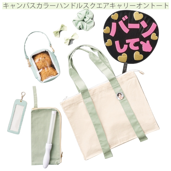 キャンバスカラーハンドルスクエアキャリーオントート：チェリーレッドの商品画像7枚目