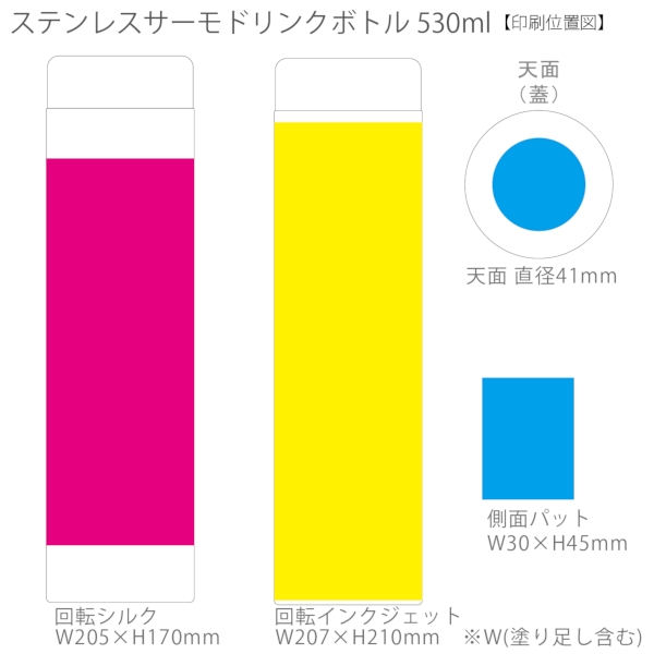 ステンレスサーモドリンクボトル　530ml：ホワイトの商品画像3枚目