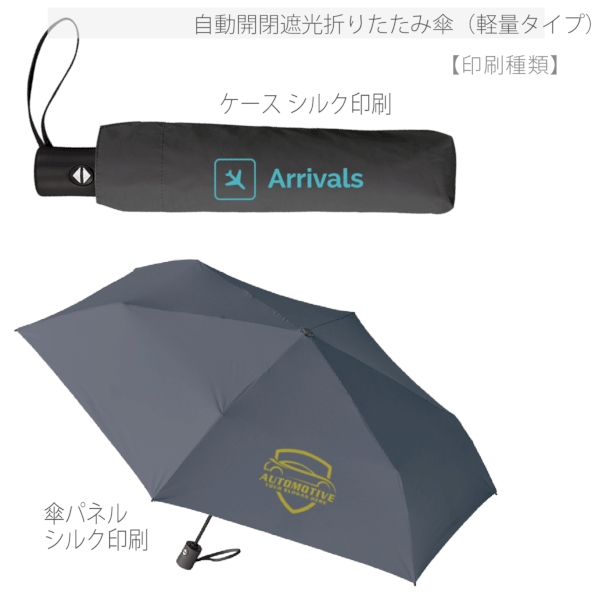自動開閉遮光折りたたみ傘(軽量タイプ)：オフホワイトの商品画像2枚目