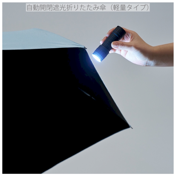 自動開閉遮光折りたたみ傘(軽量タイプ)：オフホワイトの商品画像4枚目