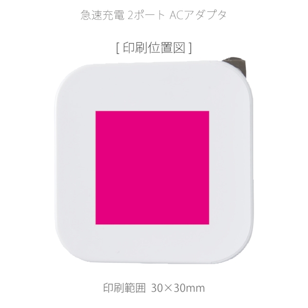 急速充電　2ポート　ACアダプタ　【1色名入れ短納期可能】の商品画像3枚目