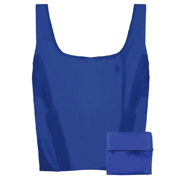 収納袋付きエコバッグ1個(ブルー)の商品画像2枚目