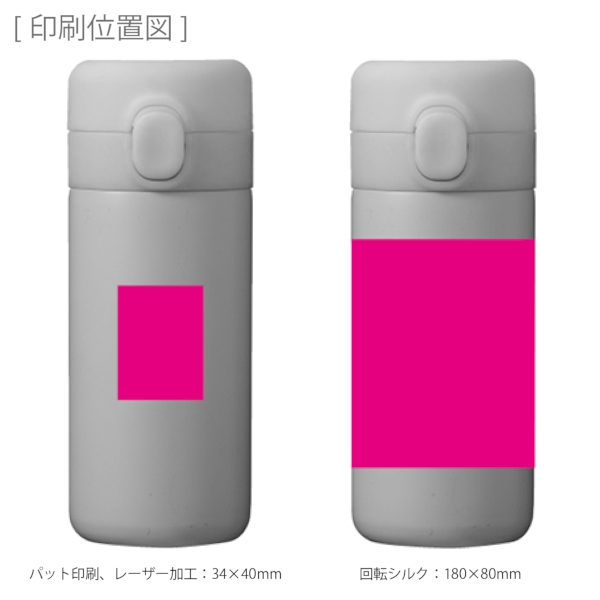 ワンプッシュ真空ステンレスボトル320ml1本(ホワイト)の商品画像3枚目
