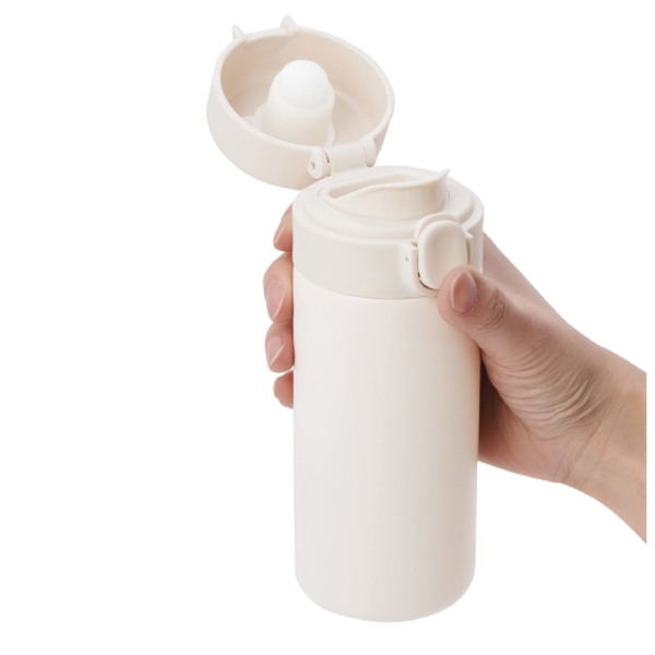 ワンプッシュ真空ステンレスボトル320ml1本(ホワイト)の商品画像5枚目