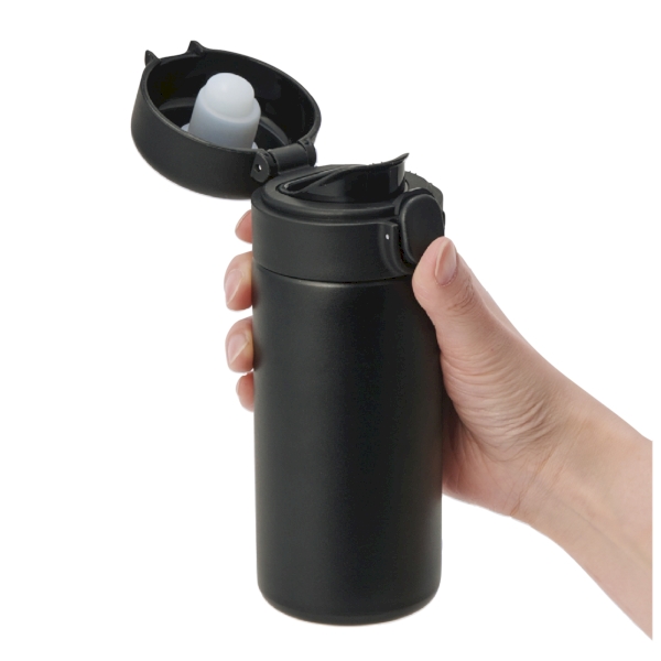 ワンプッシュ真空ステンレスボトル320ml1本(ブラック)の商品画像5枚目