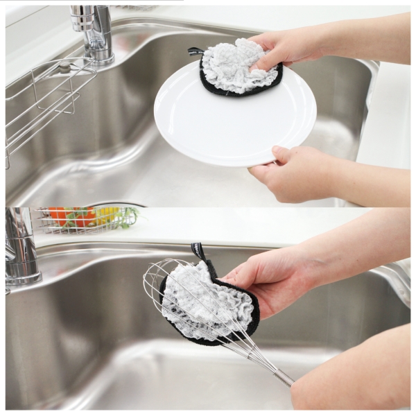 ビストロ先生　軽い力で食器洗いスポンジ【暮らしの必需品・販促品】の商品画像2枚目