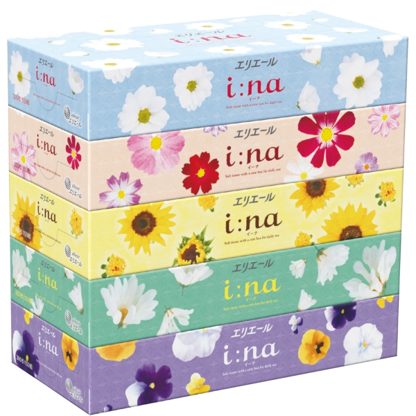 エリエールi:na(イーナ)ティシュー150W5個組【エリエール・販促品】の商品画像2枚目