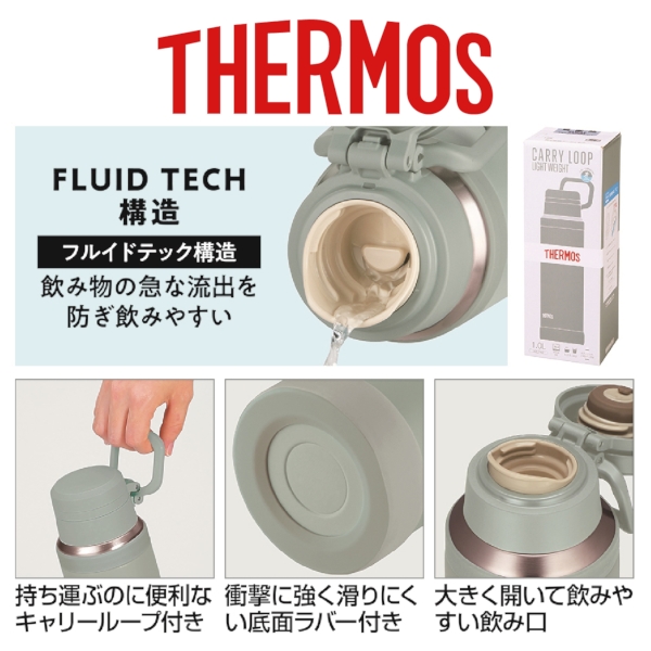 サーモス・真空断熱ケータイマグ1.0L(アッシュグリーン)JOYの商品画像4枚目
