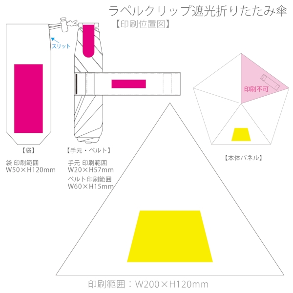 ラペルクリップ遮光折りたたみ傘：ブラックの商品画像3枚目
