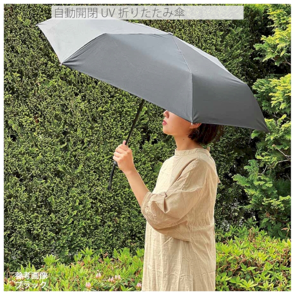 自動開閉UV折りたたみ傘：ブラックの商品画像2枚目