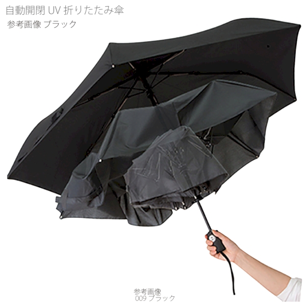 自動開閉UV折りたたみ傘：ブラックの商品画像6枚目