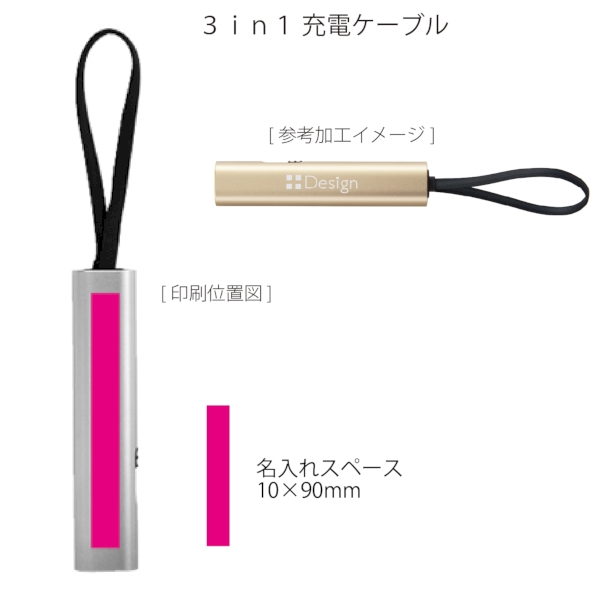 3in1充電ケーブルの商品画像3枚目