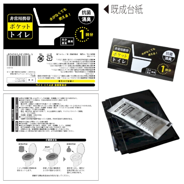 車載用緊急セット（非常携帯トイレ・防寒アルミブランケット)の商品画像5枚目