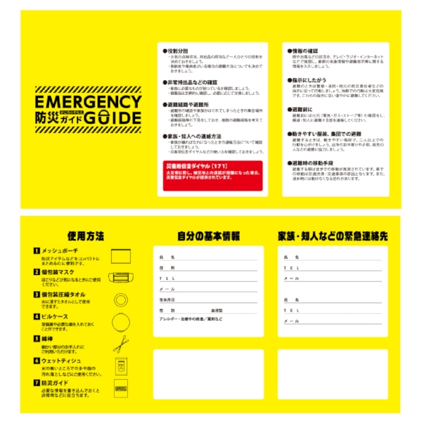 防災緊急10点セット　シートインサコッシュタイプ：ブラックの商品画像8枚目