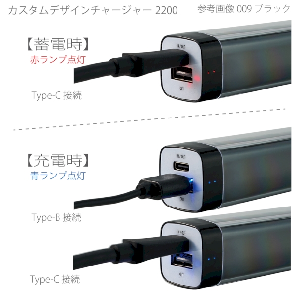 カスタムデザインチャージャー2200　Type-C対応：ブラックの商品画像4枚目