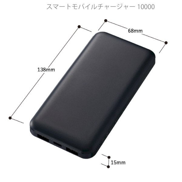 スマートモバイルチャージャー10000：ブラックの商品画像5枚目