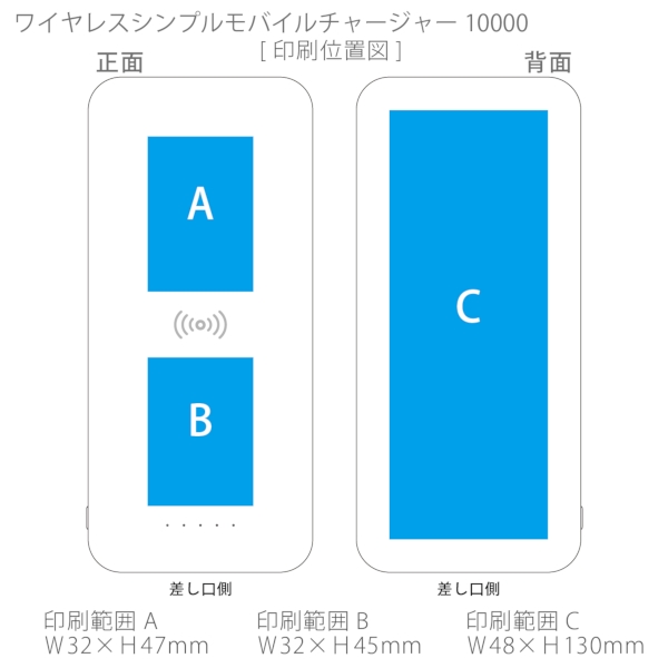 ワイヤレスシンプルモバイルチャージャー10000：ブラックの商品画像3枚目