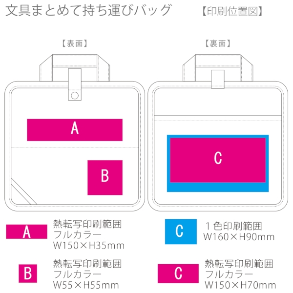 文具まとめて持ち運びバッグ：ネイビーの商品画像3枚目