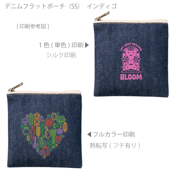 デニムフラットポーチ(SS)：インディゴの商品画像2枚目