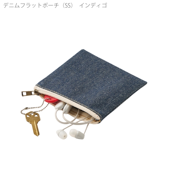 デニムフラットポーチ(SS)：インディゴの商品画像5枚目
