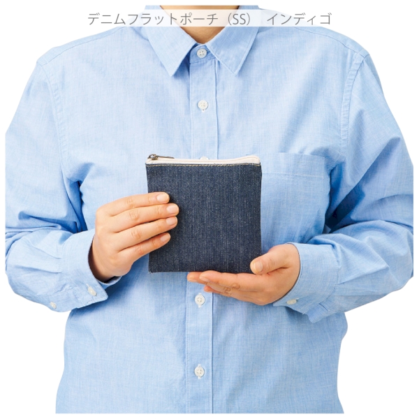 デニムフラットポーチ(SS)：インディゴの商品画像7枚目