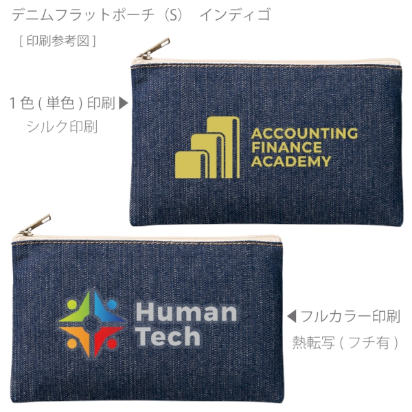 デニムフラットポーチ(S)：インディゴの商品画像2枚目