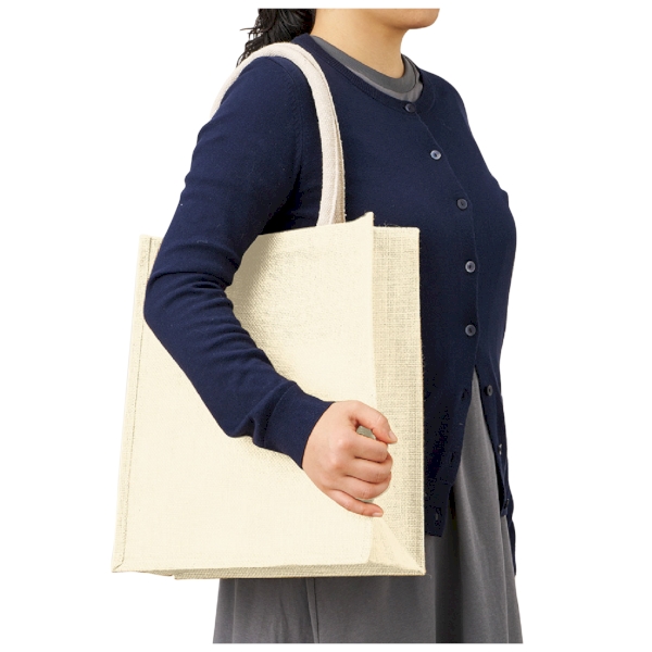 ジュートスクエアトート(ML)：ナチュラルホワイトの商品画像8枚目