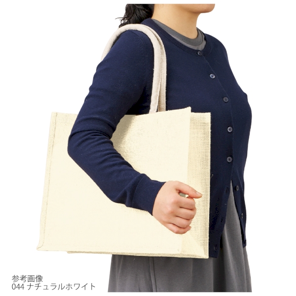 ジュートスクエアトート(ML)ワイド：グレーの商品画像8枚目