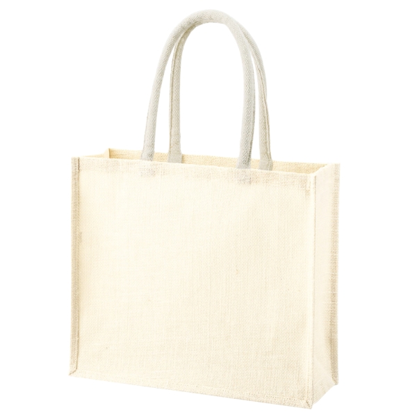 ジュートスクエアトート(ML)ワイド：ナチュラルホワイトの商品画像9枚目
