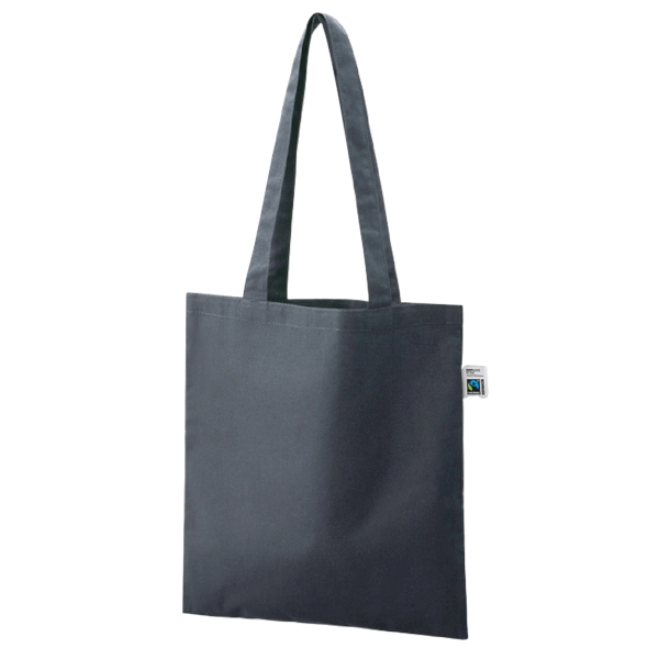 フェアトレードコットンカジュアルフラットバッグ(M)：ネイビーの商品画像8枚目