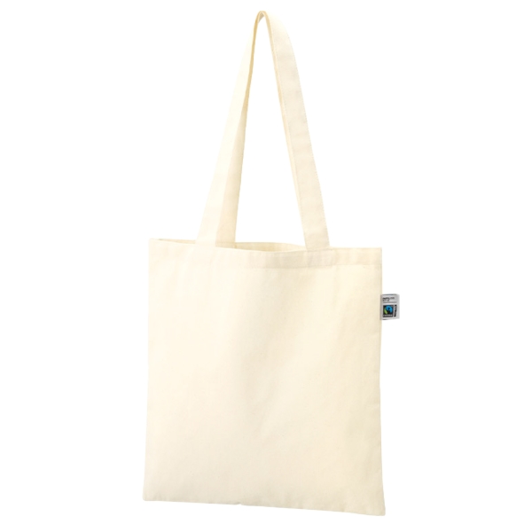 フェアトレードコットンカジュアルフラットバッグ(M)：ナチュラルの商品画像8枚目