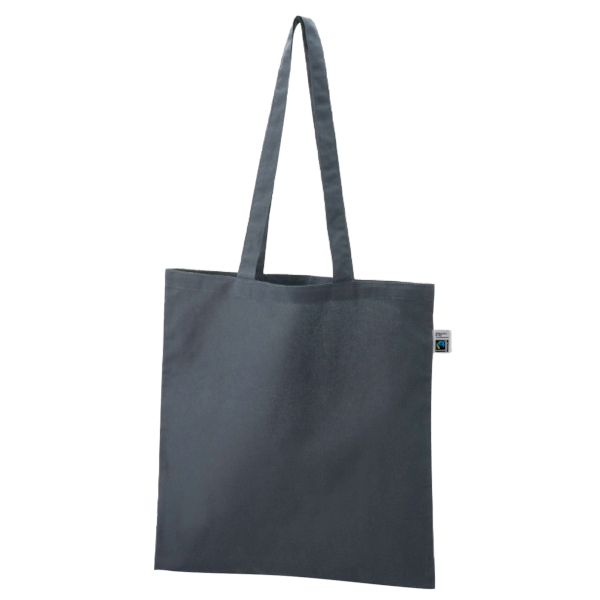 フェアトレードコットンカジュアルフラットバッグ(L)：ネイビーの商品画像8枚目