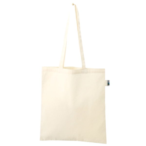 フェアトレードコットンカジュアルフラットバッグ(L)：ナチュラルの商品画像8枚目