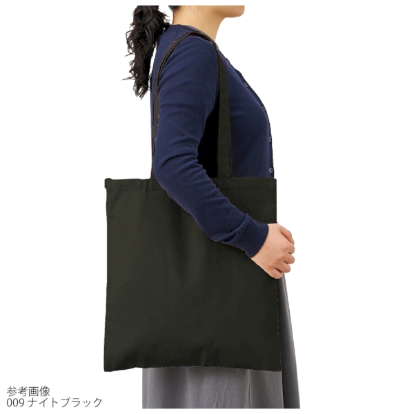 フェアトレードコットンカジュアルフラットバッグ(L)：ナイトブラックの商品画像7枚目