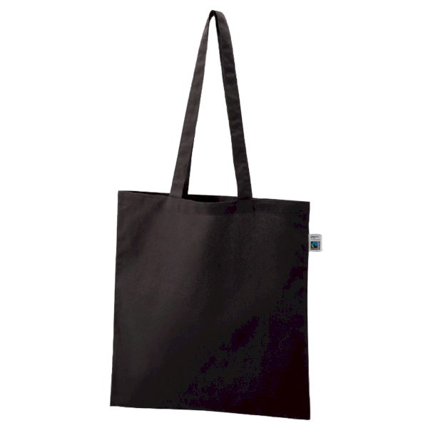 フェアトレードコットンカジュアルフラットバッグ(L)：ナイトブラックの商品画像8枚目