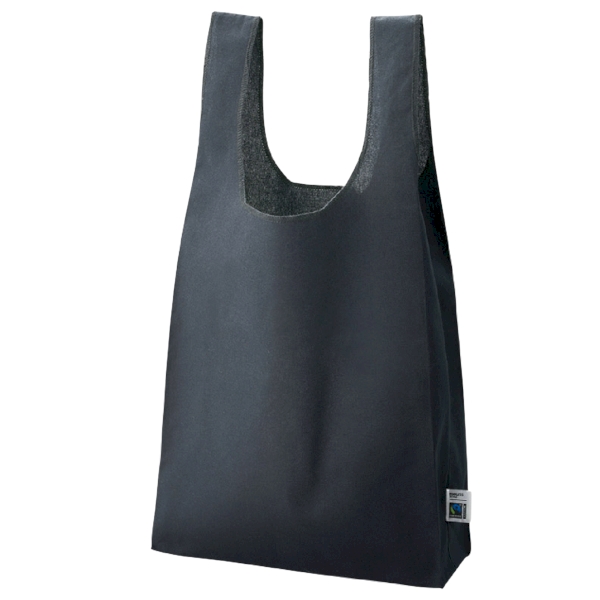 フェアトレードコットンマチ付マルシェバッグ：ネイビーの商品画像8枚目