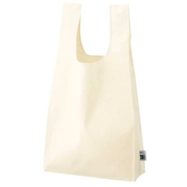 フェアトレードコットンマチ付マルシェバッグ：ナチュラルの商品画像8枚目