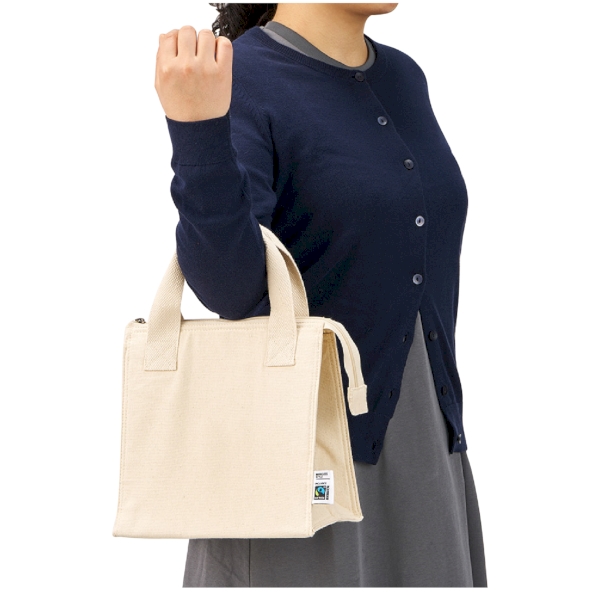 フェアトレードコットンスクエア保冷トート(S)：ナチュラルの商品画像8枚目