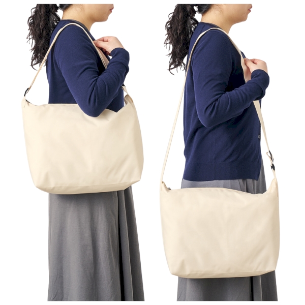 アジャスター付ファスナーショルダーバッグ：インクブラックの商品画像7枚目