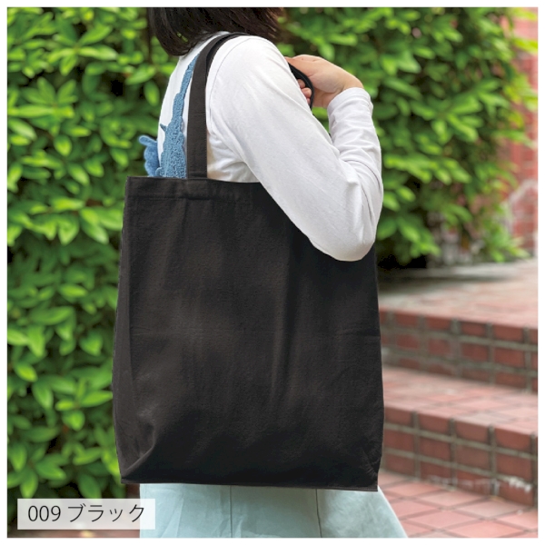 ライトキャンバス横マチトート：ブラックの商品画像4枚目
